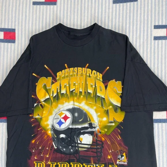 Vintage 1997 Riddell Pittsburgh Steelers NFL football Short sleeve tee shirt - Picture 3 of 12